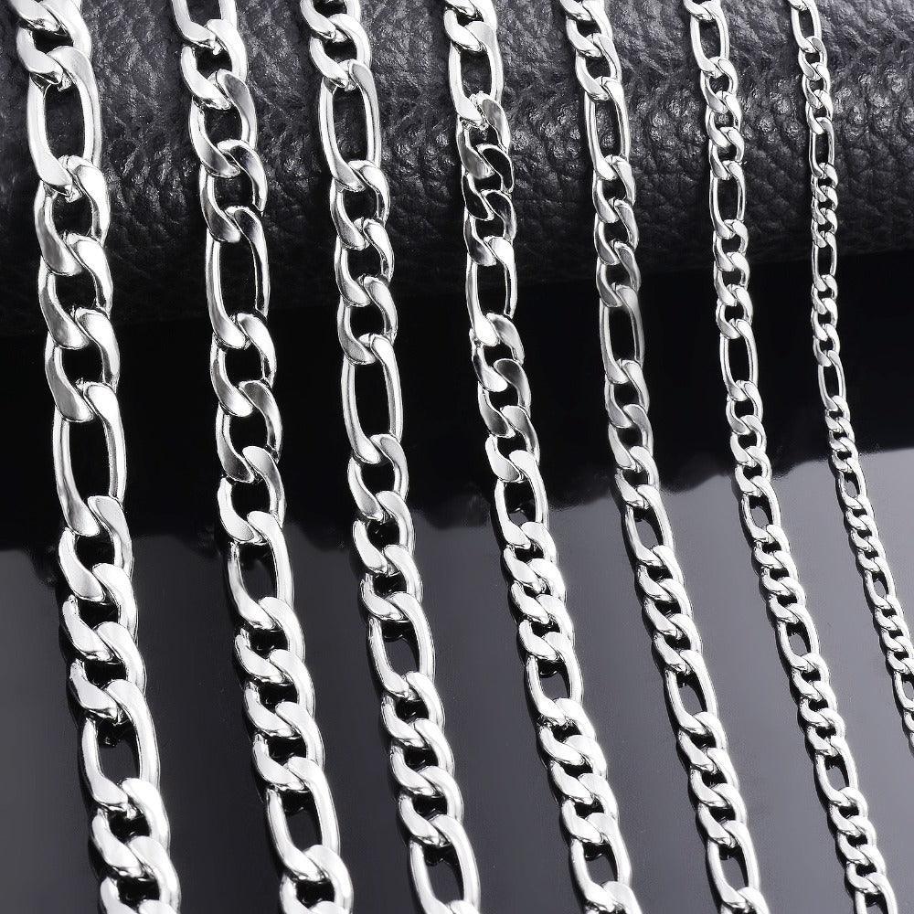 Figaro Chain Necklace for Men and Women Stainless Steel in Silver - Jewelry Store by Erik Rayo