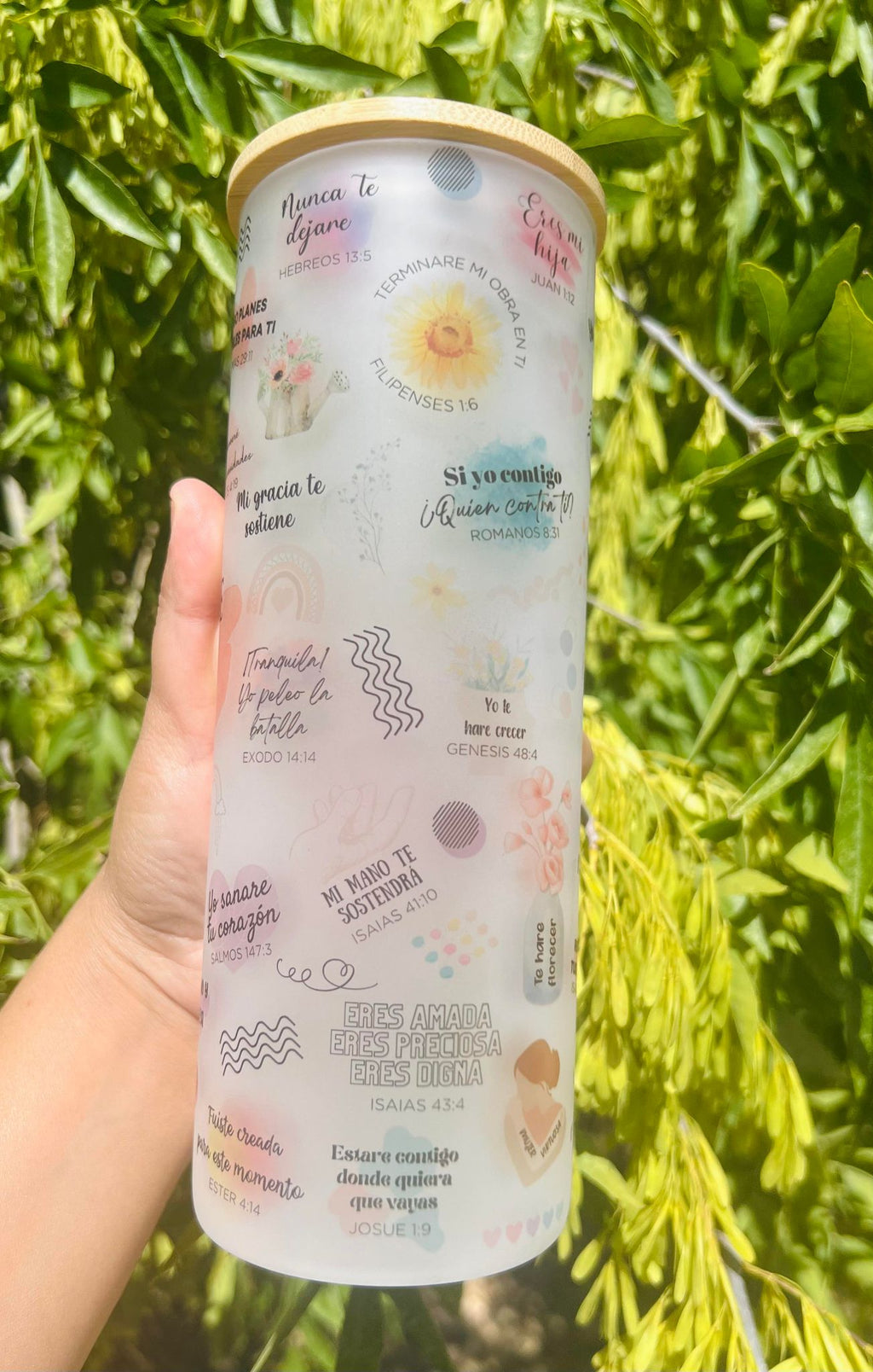 Promesas Frosted glass cup