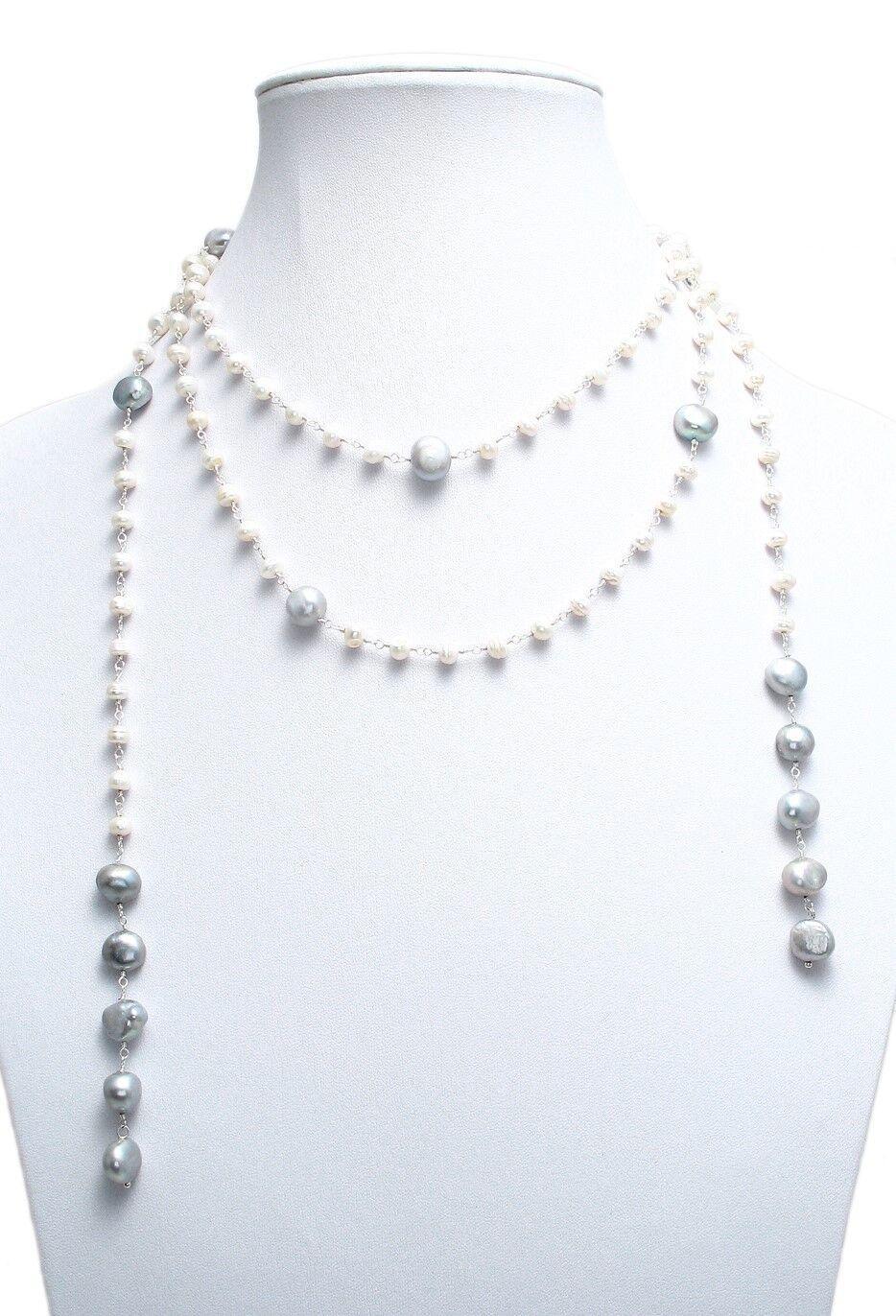 Genuine Freshwater Pearl Necklace Long Wrap 56" Open Claspless - Jewelry Store by Erik Rayo