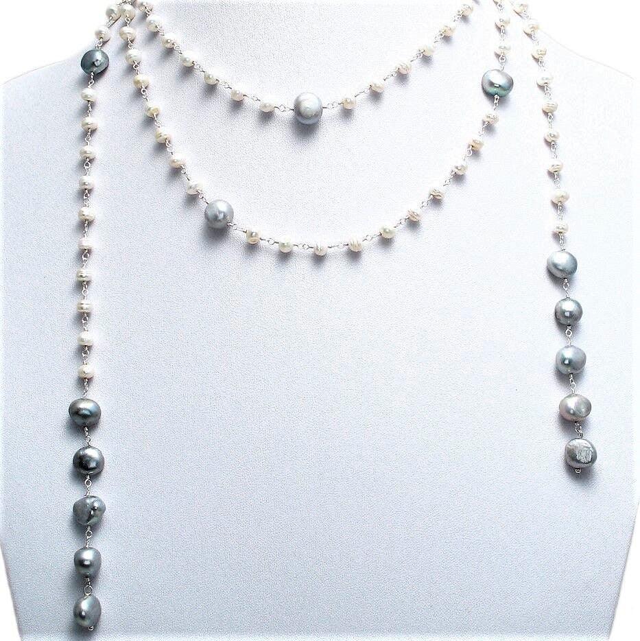 Genuine Freshwater Pearl Necklace Long Wrap 56" Open Claspless - Jewelry Store by Erik Rayo