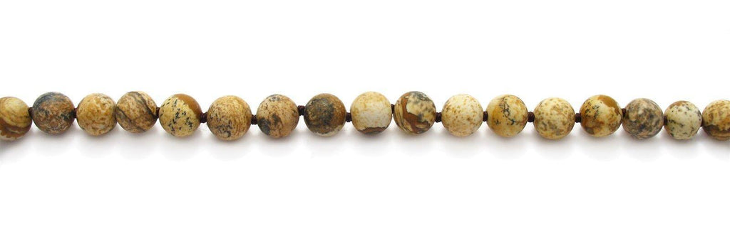 Genuine Picture Jasper Necklace 60" Long 9mm Bead Stranded - Jewelry Store by Erik Rayo