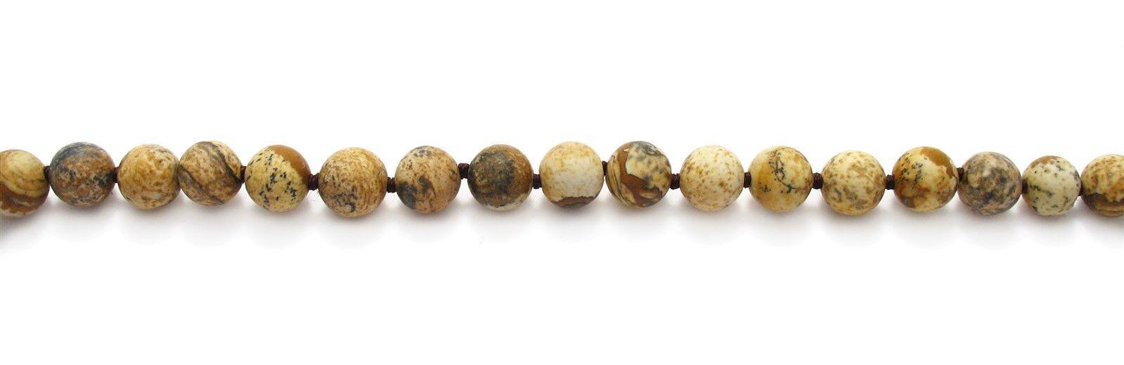 Genuine Picture Jasper Necklace 60" Long 9mm Bead Stranded - Jewelry Store by Erik Rayo