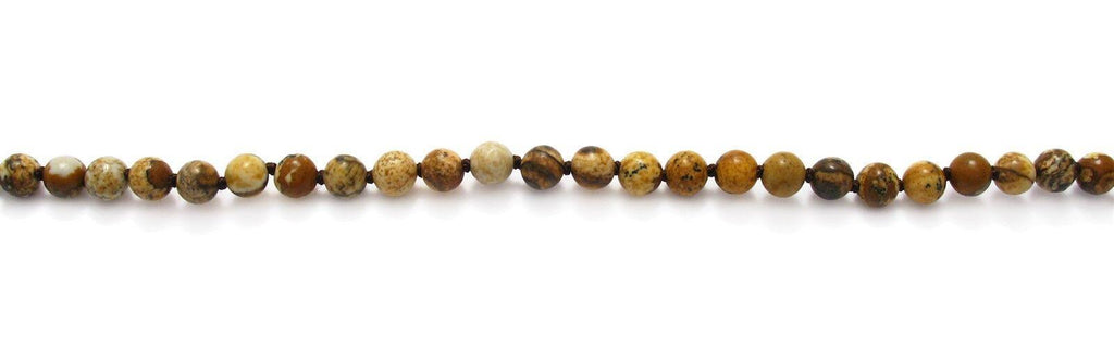 Genuine Picture Jasper Necklace 70" Long 5mm Bead Stranded - Jewelry Store by Erik Rayo