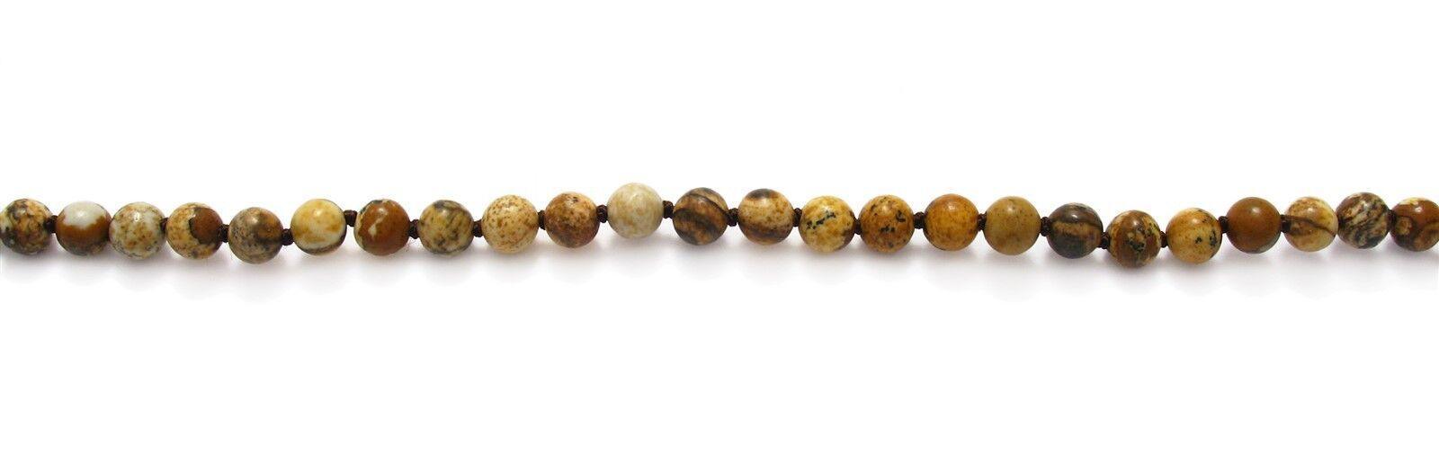 Genuine Picture Jasper Necklace 70" Long 5mm Bead Stranded - Jewelry Store by Erik Rayo