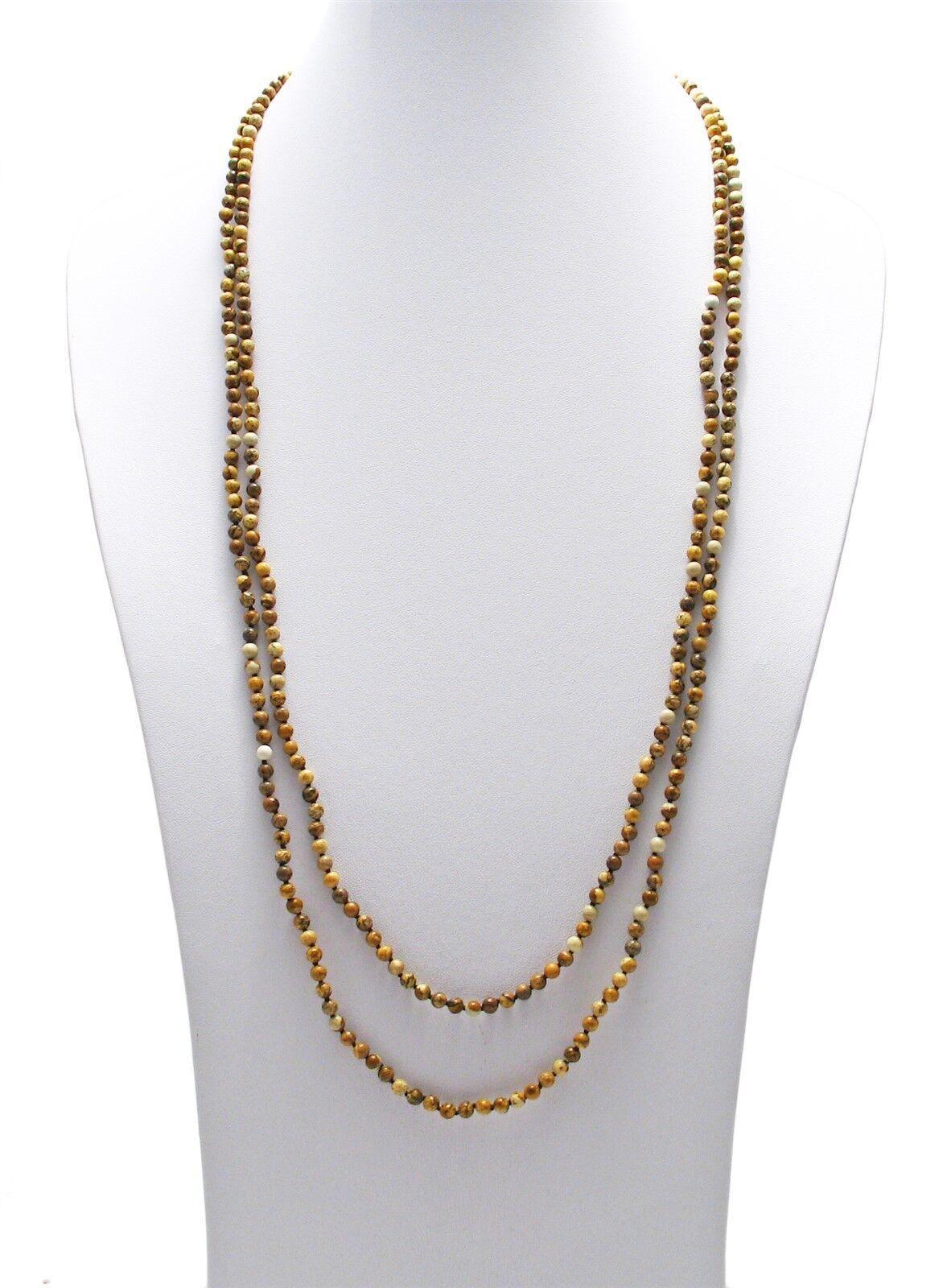 Genuine Picture Jasper Necklace 70" Long 5mm Bead Stranded - Jewelry Store by Erik Rayo