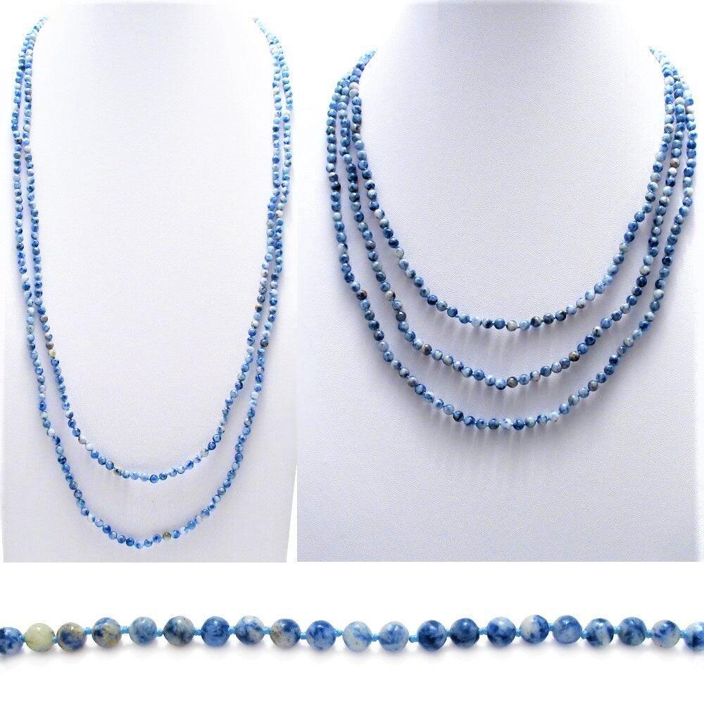 Genuine Sodalite Necklace 70" Long 5mm Bead Stranded - Jewelry Store by Erik Rayo