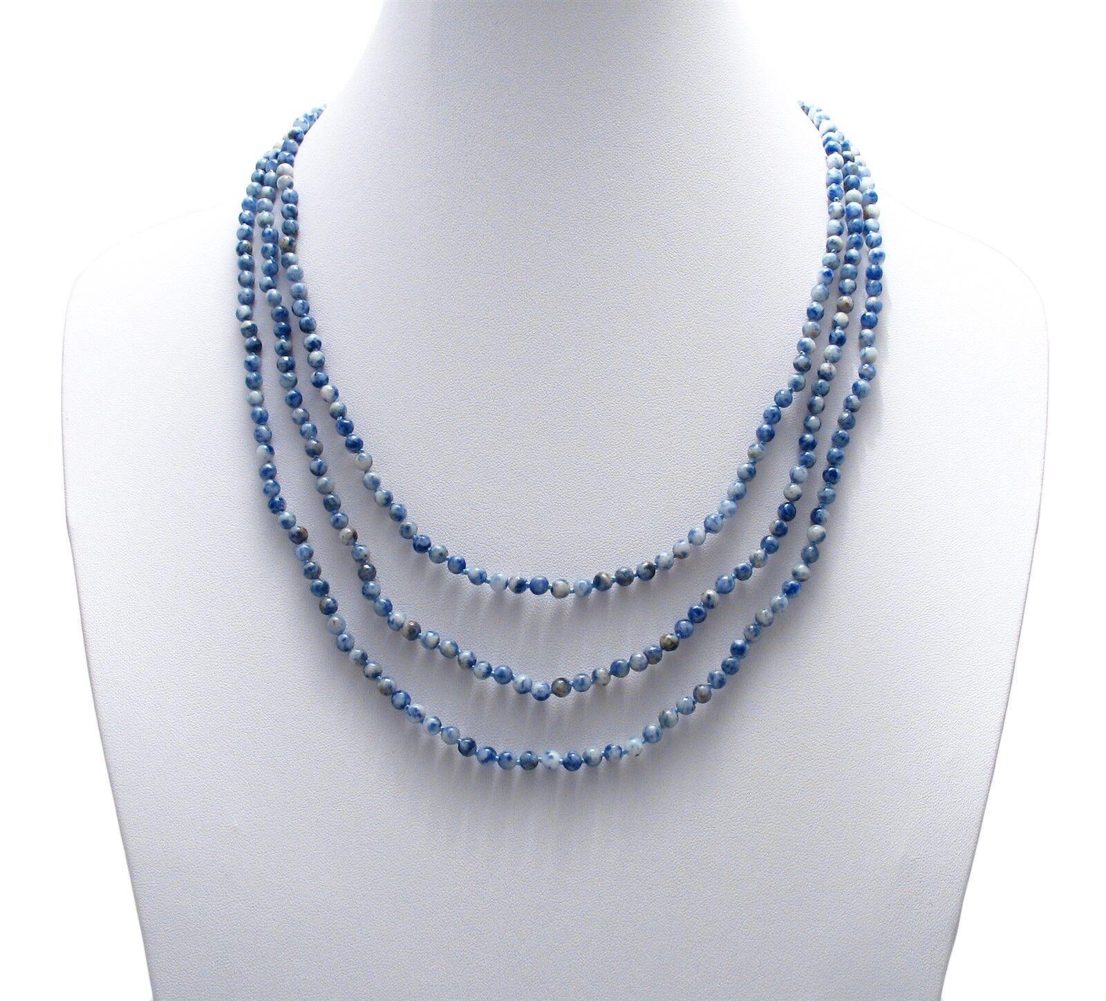 Genuine Sodalite Necklace 70" Long 5mm Bead Stranded - Jewelry Store by Erik Rayo