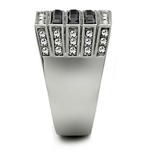 Gift For Him Men's Rings Stainless Steel Black Onyx Sapphire CZ Square - Jewelry Store by Erik Rayo