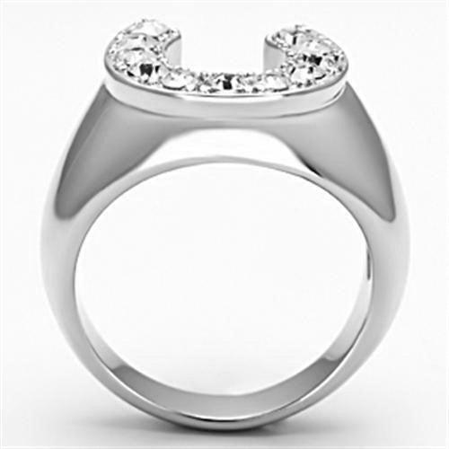 Gift For Him Men's Rings Stainless Steel Good Luck Horseshoe CZ - Jewelry Store by Erik Rayo
