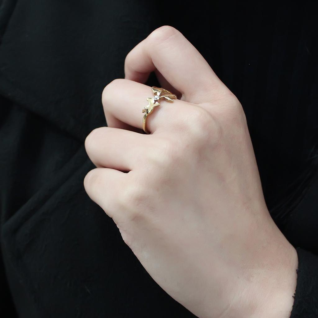 Gold Birds Rings for Women Solitaire Stainless Steel Anillo Color Oro Pajaros Para Mujer Acero Inoxidable - Jewelry Store by Erik Rayo