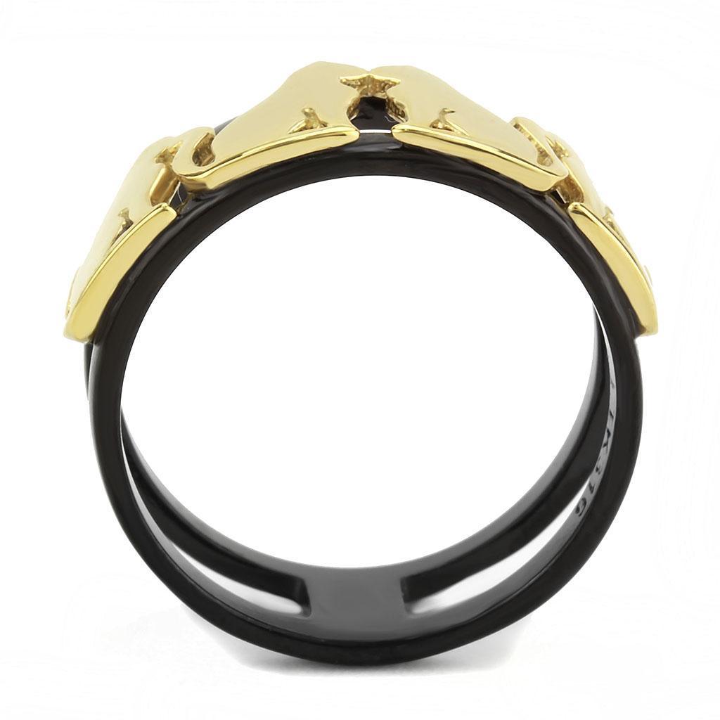 Gold Black Cats Rings for Women Anillo Para Mujer Stainless Steel Ring with No Stone - Jewelry Store by Erik Rayo