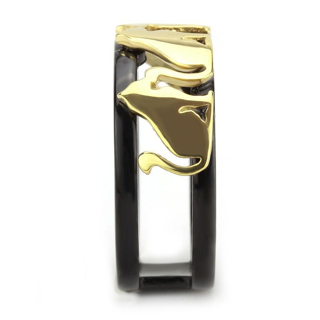 Gold Black Cats Rings for Women Anillo Para Mujer Stainless Steel Ring with No Stone - Jewelry Store by Erik Rayo