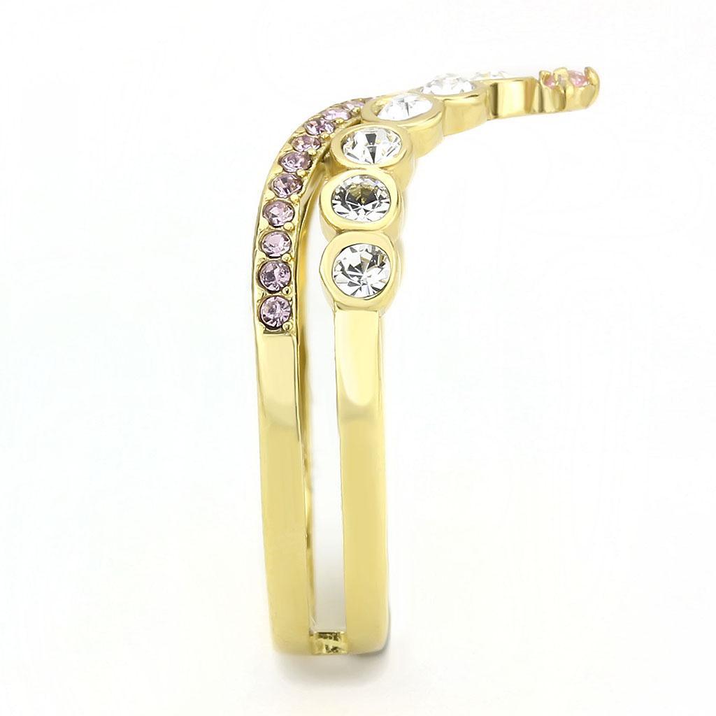 Gold Crown with Cross Rings for Women Stainless Steel Anillo Corona Color Oro Para Mujer Acero Inoxidable - Jewelry Store by Erik Rayo