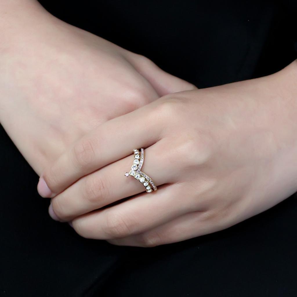 Gold Crown with Cross Rings for Women Stainless Steel Anillo Corona Color Oro Para Mujer Acero Inoxidable - Jewelry Store by Erik Rayo