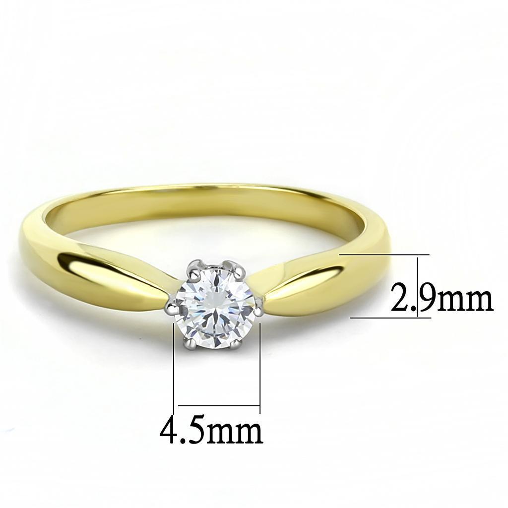 Gold Diamond Rings for Women Solitaire Stainless Steel Anillo Diamante Solitario Color Oro Para Mujer Acero Inoxidable - Jewelry Store by Erik Rayo