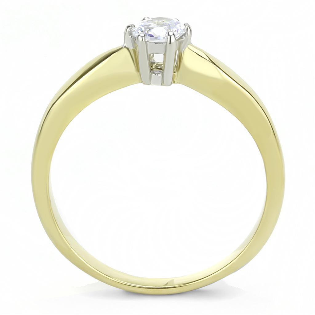 Gold Diamond Rings for Women Solitaire Stainless Steel Anillo Diamante Solitario Color Oro Para Mujer Acero Inoxidable - Jewelry Store by Erik Rayo