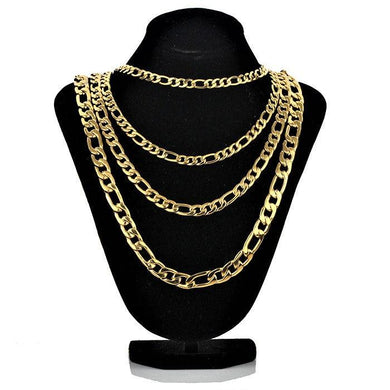 Gold Figaro Necklace Chain Men Women Kids Stainless Steel Italian Style - Jewelry Store by Erik Rayo