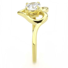 Load image into Gallery viewer, Gold Heart Womens Ring Solitaire Stainless Steel Zircoin Anillo Corazon Color Oro Para Mujer Solitario Acero Inoxidable - Jewelry Store by Erik Rayo
