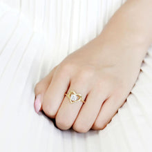 Load image into Gallery viewer, Gold Heart Womens Ring Solitaire Stainless Steel Zircoin Anillo Corazon Color Oro Para Mujer Solitario Acero Inoxidable - Jewelry Store by Erik Rayo
