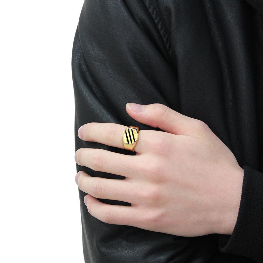 Gold Hexagon Rings for Women Stainless Steel Anillo Color Oro Para Mujer Acero Inoxidable - Jewelry Store by Erik Rayo