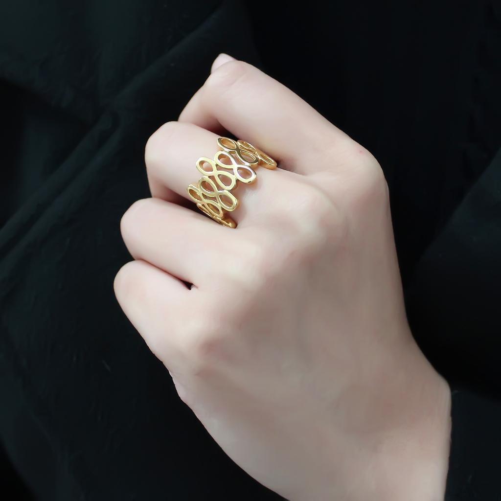 Gold Infinity Rings for Women Eternity Stainless Steel Anillo Color Oro Infinito Para Mujer Acero Inoxidable - Jewelry Store by Erik Rayo