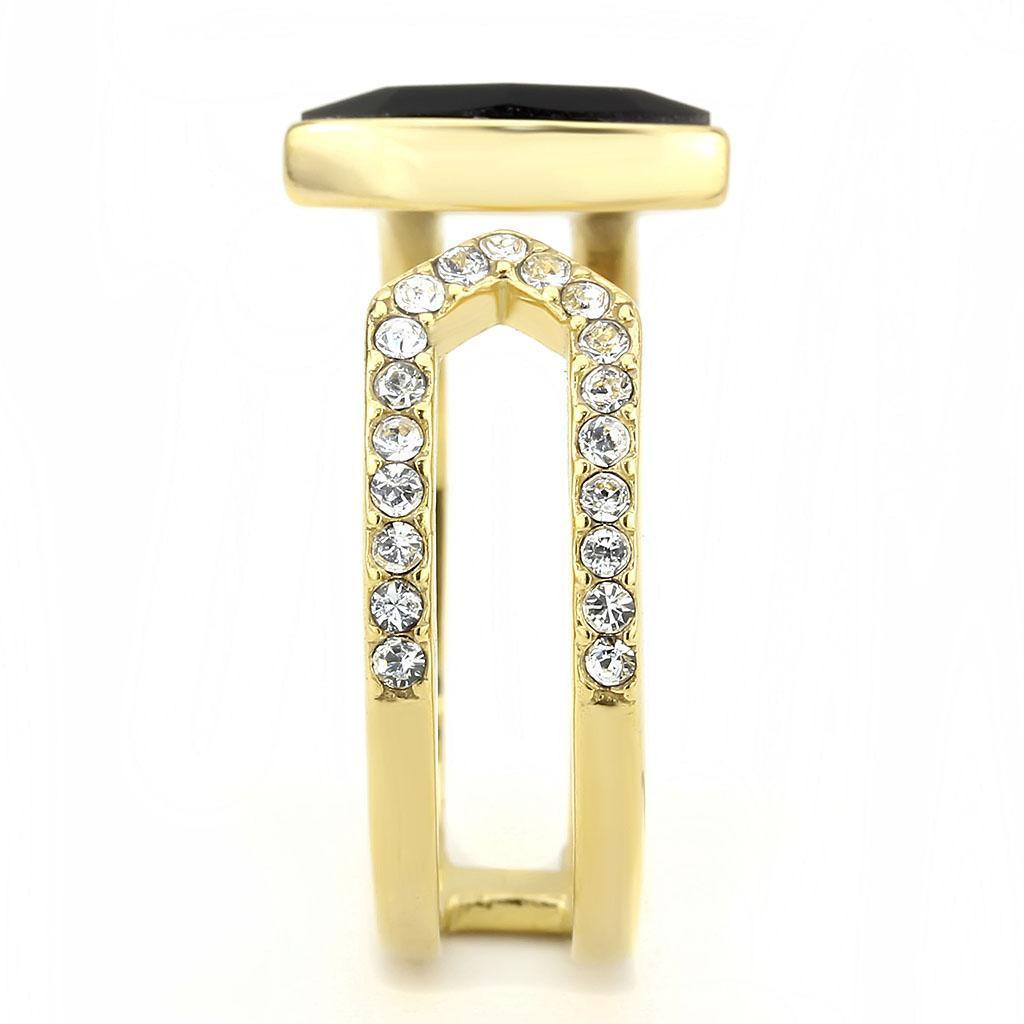 Gold Onyx Rings for Women Stainless Steel Anillo Color Oro Para Mujer Acero Inoxidable - Jewelry Store by Erik Rayo