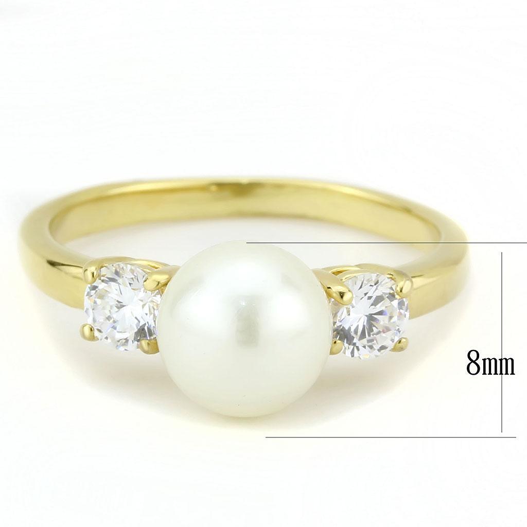 Gold Pearl Rings for Women Stainless Steel Anillo Color Oro Perla Para Mujer Acero Inoxidable - Jewelry Store by Erik Rayo