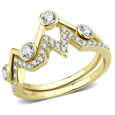 Gold Set Womens Ring Stainless Steel Crown Anillo Juego Corona Color Oro Para Mujer Acero Inoxidable - Jewelry Store by Erik Rayo