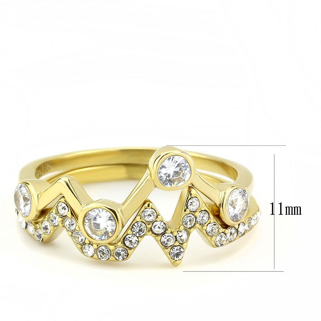 Gold Set Rings for Women Stainless Steel Crown Anillo Juego Corona Color Oro Para Mujer Acero Inoxidable - Jewelry Store by Erik Rayo
