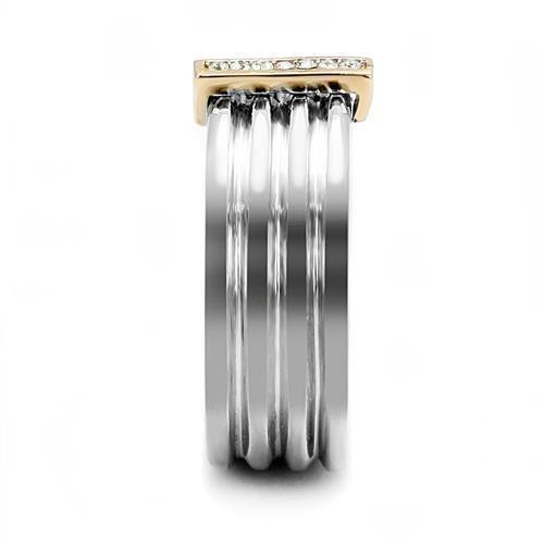Gold Silver Two-Tone Womens Ring Anillo Para Mujer Rose Gold 316L Stainless Steel Ring with Top Grade Crystal Piedmont - Jewelry Store by Erik Rayo