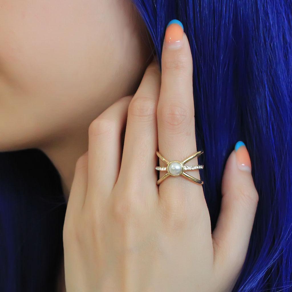 Gold Tiple Womens Ring Circular 316L Stainless Steel Anillo Cruz Color Oro Para Mujer Acero Inoxidable - Jewelry Store by Erik Rayo