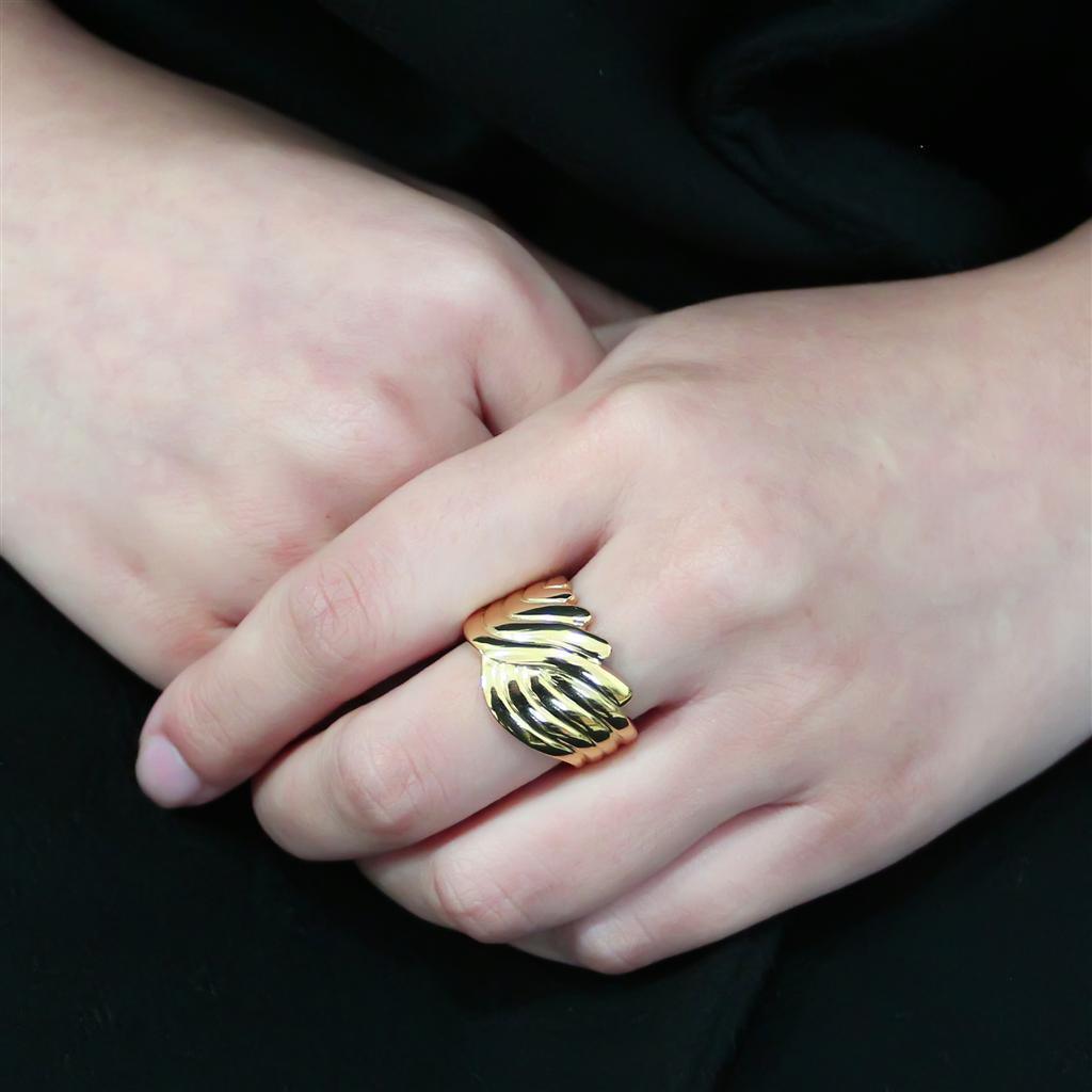 Gold Womens Ring 316L Stainless Steel Anillo Color Oro Para Mujer Acero Inoxidable - Jewelry Store by Erik Rayo