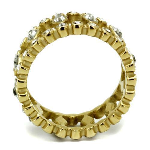Gold Womens Ring Anillo Para Mujer 316L Stainless Steel Ring with Top Grade Crystal in Black Diamond - Jewelry Store by Erik Rayo