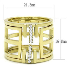 Load image into Gallery viewer, Gold Womens Ring Anillo Para Mujer y Ninos Unisex Kids 316L Stainless Steel Ring with Top Grade Crystal in Clear Aguilar - Jewelry Store by Erik Rayo
