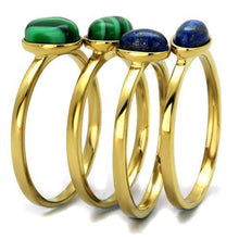 Load image into Gallery viewer, Gold Womens Ring Anillo Para Mujer Stainless Steel Ring Malachite in Emerald - Jewelry Store by Erik Rayo
