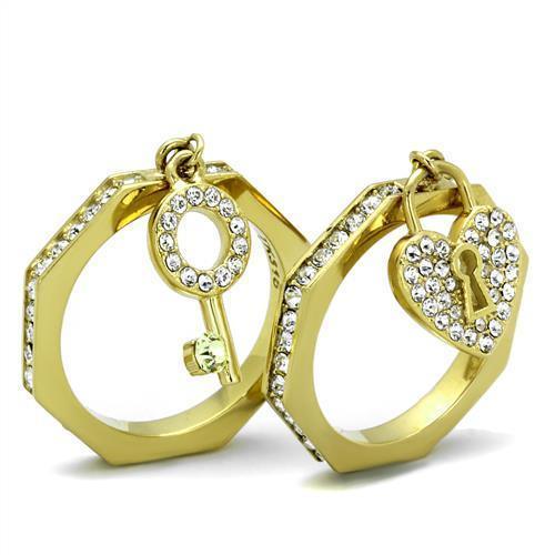 Gold Rings for Women Anillo Para Mujer Stainless Steel Ring Stainless Steel Ring in Citrine Yellow - Jewelry Store by Erik Rayo