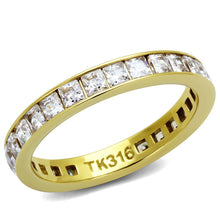 Load image into Gallery viewer, Gold Womens Ring Anillo Para Mujer Stainless Steel Ring Stainless Steel Ring with AAA Grade CZ in Clear Potenza - Jewelry Store by Erik Rayo
