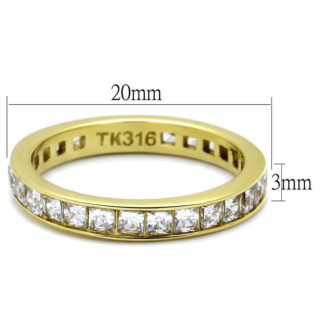 Gold Rings for Women Anillo Para Mujer Stainless Steel Ring Stainless Steel Ring with AAA Grade CZ in Clear Potenza - Jewelry Store by Erik Rayo