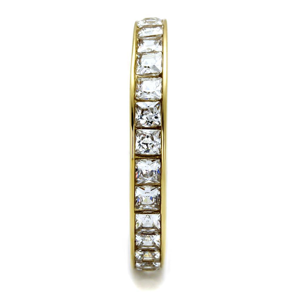 Gold Rings for Women Anillo Para Mujer Stainless Steel Ring Stainless Steel Ring with AAA Grade CZ in Clear Potenza - Jewelry Store by Erik Rayo