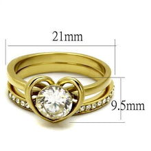 Load image into Gallery viewer, Gold Womens Ring Anillo Para Mujer Stainless Steel Ring Stainless Steel Ring with AAA Grade CZ in Clear Potere - Jewelry Store by Erik Rayo
