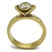 Load image into Gallery viewer, Gold Womens Ring Anillo Para Mujer Stainless Steel Ring Stainless Steel Ring with AAA Grade CZ in Clear Potere - Jewelry Store by Erik Rayo
