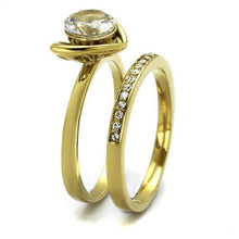 Load image into Gallery viewer, Gold Womens Ring Anillo Para Mujer Stainless Steel Ring Stainless Steel Ring with AAA Grade CZ in Clear Potere - Jewelry Store by Erik Rayo
