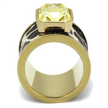 Load image into Gallery viewer, Gold Womens Ring Anillo Para Mujer Stainless Steel Ring Stainless Steel Ring with Top Grade Crystal in Citrine Yellow Lanciano - Jewelry Store by Erik Rayo
