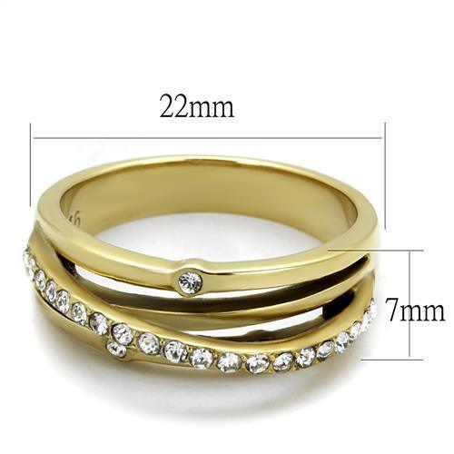 Gold Rings for Women Anillo Para Mujer Stainless Steel Ring Stainless Steel Ring with Top Grade Crystal in Clear Ortona - Jewelry Store by Erik Rayo