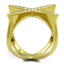 Load image into Gallery viewer, Gold Womens Ring Anillo Para Mujer Stainless Steel Ring Stainless Steel Ring with Top Grade Crystal in Clear Pescara - Jewelry Store by Erik Rayo
