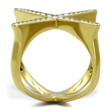 Load image into Gallery viewer, Gold Womens Ring Anillo Para Mujer Stainless Steel Ring Stainless Steel Ring with Top Grade Crystal in Clear Pescara - Jewelry Store by Erik Rayo
