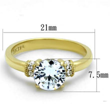 Load image into Gallery viewer, Gold Womens Ring Anillo Para Mujer Stainless Steel Ring with AAA Grade CZ in Clear Ardea - Jewelry Store by Erik Rayo

