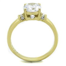 Load image into Gallery viewer, Gold Womens Ring Anillo Para Mujer Stainless Steel Ring with AAA Grade CZ in Clear Ardea - Jewelry Store by Erik Rayo
