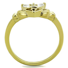 Load image into Gallery viewer, Gold Womens Ring Anillo Para Mujer Stainless Steel Ring with AAA Grade CZ in Clear Benvento - Jewelry Store by Erik Rayo
