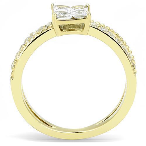 Gold Rings for Women Anillo Para Mujer Stainless Steel Ring with AAA Grade CZ in Clear - Jewelry Store by Erik Rayo